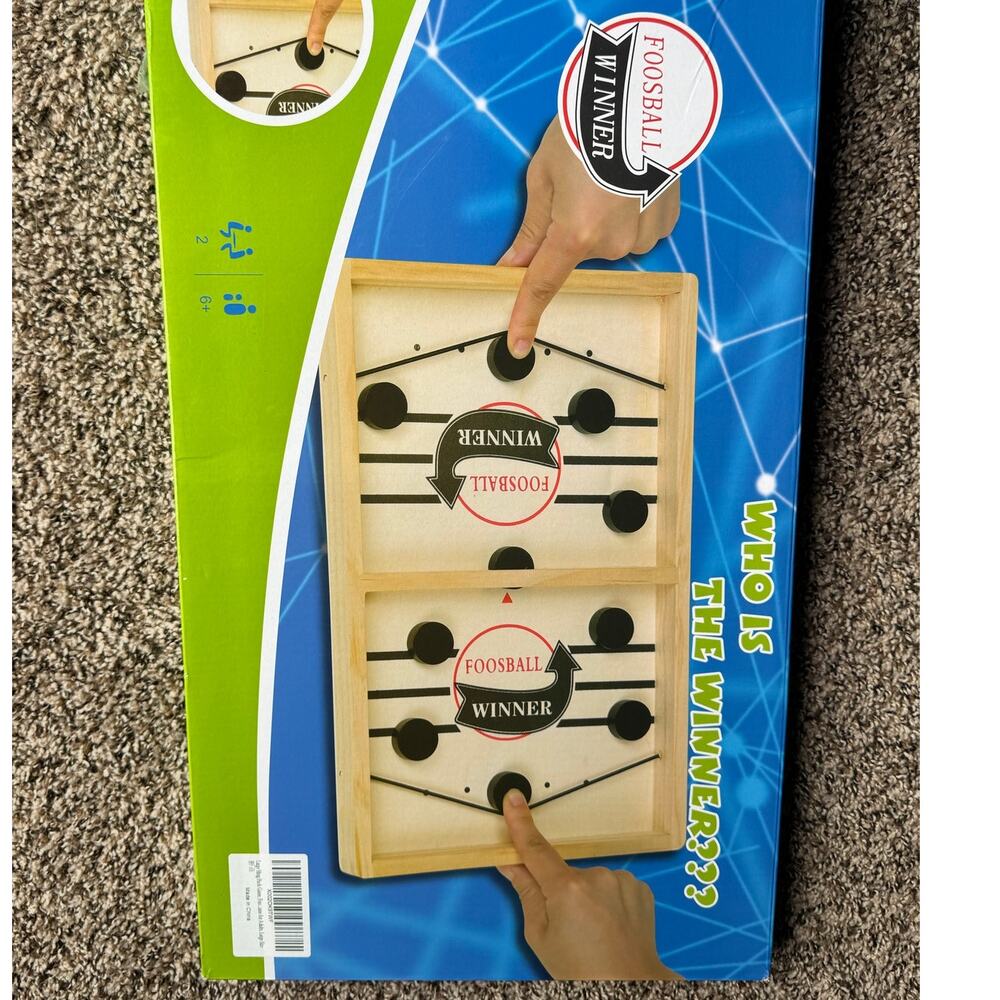 Foosball Winner Wooden Tabletop Sling Puck Game – Fast-Paced Family Fun!